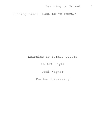 Title page on research paper